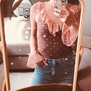 Forever 21 Polka Dot Sheet Mesh Top